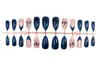 Adesivos de Unha Vestíveis com Laço Olho de Gato Azul Mais Vendidos no Exterior, Patches de Nail Art Simples e de Alto Padrão, Estilo Vestível
