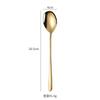 Amazon Transfronterizo Acero Inoxidable 304 Estilo Coreano Cuchara Tenedor Chapado en Titanio Creativo Comida Occidental Cuchara de Mango Largo Cuchara para Café Tenedor para Postre