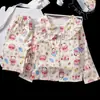 Pijama Suelto de Dibujos Animados para Niños Primavera y Otoño Traje de Manga Larga para Niños y Niñas Mayores Ropa de Casa Algodón Nube Niñas Princesa