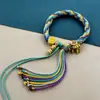 Cuerda de Mano de Xizang Cuerda de Algodón para Frotar la Mano Cuerda de Mano de Colores Pulsera de Estilo Étnico Tejida a Mano Adorno de Xizang Pulsera de Thangka
