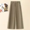 Pantalones de pierna ancha de cintura alta a la moda para mujer, nuevo modelo otoño 2026, pantalones rectos holgados, pantalones casuales versátiles que estilizan