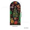 Decoração de Arco de Árvore de Natal Colorida Estilo Mexicano Chapéu de Aba Larga Guitarra Padrão de Cacto Decoração de Porta da Frente