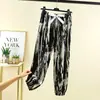 Pantalones casuales finos de verano nuevos, pantalones tipo linterna para mujer, pantalones harén estampados de cintura alta, pantalones cónicos cortos y finos