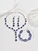 Amazon Fashion Colar Brincos Pulseira de Strass de Cristal Conjunto de Três Peças Acessórios de Joias Joias de Casamento para Noivas