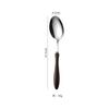 Cuchillo, Tenedor y Cuchara de Acero Inoxidable 304 Estilo Japonés Mango de Madera Juego de Cubiertos Cuchillo y Tenedor para Bistec Cuchara de Madera Maciza para el Hogar Cuchara y Tenedor para Postre