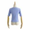 Camiseta de manga corta con cuello en V y orejas de madera, color caramelo, estilo preppy coreano, nueva para mujer, verano 2021
