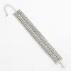 Pulseira Mista Feminina Estilo Coreano Clássica e Moderna com Corrente de Garras de Strass, Pulseira de Múltiplas Fileiras, Joia Elegante Cravejada com Diamantes B103