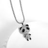 Colar de Panda Fofo Feminino 2022 Novo Pingente Masculino Hip Hop Cartoon Casal Pingente Suéter Cadeia Corrente Suéter Corrente