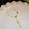 Tienda de Oro Mismo Estilo Arena Dorada Hielo Triturado Brillante Colgante de Calabaza Collar Borla de la Fortuna Set Exquisito Joyería de Imitación Oro