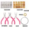 Argolas Abertas em Caixa Anel Único Base de Flor Fechos Lagosta Conjunto de Acessórios Colar Pulseira Conectando Pingentes Materiais DIY Feitos à Mão