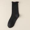 Calcetines japoneses de algodón dulce para mujer, de otoño e invierno, con tiras de madera en las orejas, calcetines de tubo medio, transpirables y absorbentes del sudor, calcetines casuales tipo Joker, venta al por mayor