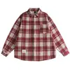 Camisa a cuadros retro de estilo japonés de moda Rumeng de manga larga para hombre, otoño, corte holgado, simple, estilo callejero, versátil, casual