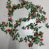 Enredadera de Rosa Simulada Lista para Usar del Fabricante Decoración para Tubería de Aire Acondicionado para Ocultar Flores Falsas Feas Enredaderas de Ratán de Plástico para Ocultar Tiras de Flores