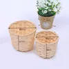 Cesta de Flores Trançada Pequena Cesta Trançada de Bambu Organizador de Artigos Diversos para Mesa Cesta de Bambu Balão de Ar Quente Feita à Mão Tubo de Bambu para Sorvete Cesta de Bambu