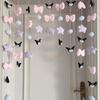 Cortina de Puerta Estilo Ins Cortina Bola Curomi Lazo Cortina Colgante Cortina Colgante para Dormitorio sin Taladro Decoración Colgante Tridimensional