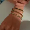 Pulsera de Acero de Titanio de Nuevo Estilo Europeo y Americano de Gama Alta, Versátil Joyería de Acero Inoxidable de Moda de Gama Alta Incrustada con Diamantes Simple Lujo Ligero Venta al por Mayor