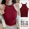 Camisole Estilo Garota Picante Estilo Americano com Bojo para Mulheres, Adequado para o Verão, Pode Ser Usado por Fora ou como Camada Interna, Top Fino Sem Costas e Sem Mangas