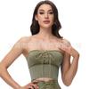 Primavera e Verão 2025 Nova Moda Casual Ajustável Cordão Tubo Top Roupa Íntima Push-up Roupa de Yoga