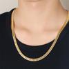 Colar de aço titânio corrente cubana em relevo espiga de trigo liso moda dourado dominador não desbota versátil senso de alta qualidade para homens e mulheres