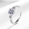 Fábrica de Joyería Transfronteriza Transmisión en Vivo Venta Caliente Anillo "Tres Vidas Juntos" Imitación Plata de Ley 925 para Mujer, Anillo de Moissanita de Imitación de 1 Quilate
