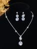 Traje de novia transfronterizo europeo y americano de tres piezas, collar, pendientes, cadena de agarre, joyas de diamantes de imitación, joyería de banquete, traje al por mayor