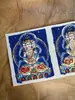 Thangka Pintado à Mão por Artistas de Xizang no Nepal, Oito Protetores do Zodíaco, Buda Vairocana, Núcleo de Cartão 4x5