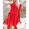 Vestido holgado de manga corta en color liso, plisado y de primavera de Amazon AliExpress.