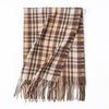 Bufanda de Cuadros Británicos para Mujer 2026 Otoño e Invierno Nueva Versátil Larga Cálida Doble Cara Gruesa Bufanda Retro
