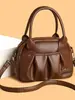 Bolso de hombro de moda para mujer 2026, bolso tote simple y versátil, bolso cruzado ligero de color sólido multicapa para mujer
