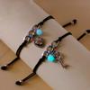 Joyería transfronteriza nuevo y creativo collar con colgante de llave y candado en forma de corazón cuentas luminosas pulsera tejida a mano para pareja pulsera cuerda mujeres