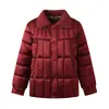 Nueva Chaqueta de Algodón Cálida Casual Invierno Solapa Cremallera Corta Moderna Ropa para Madres de Mediana Edad Holgada Versátil Ropa de Algodón
