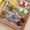 Nuevos Pendientes de Bola Doble Cara Color Caramelo Dos Pendientes para Mujer Diseño de Moda Estilo Simple Pendientes Dulces Frescos