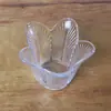 Suporte de Velas de Vidro Transparente com Folha de Cinco Pétalas Queimador de Incenso Suporte de Cera Abajur de Pétalas Acessórios de Lâmpada Artesanal Suporte de Lâmpada Suporte de Velas