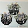 Guirnalda de Pizarra de Hojas para el Hogar Europeo y Americano Huella de Pata de Perro Gato bienvenido Colgante de Placa de Madera bienvenido Decoración de Puerta Pared