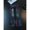 Pantalones Vaqueros Degradado Negro Hombre Otoño Estilo High Street Americano Pantalones de Longitud Extendida para Personas Altas Pantalones Rectos Adelgazantes con Micro Campana