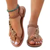 Sandalias Planas Bohemianas Tejidas a Mano para Mujer, Nuevas, Modernas y Cómodas, 2025