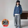 Conjunto Informal de Terciopelo Grueso de Invierno para Niña Grande Ropa Infantil Niños Niñas Sudadera con Cremallera Pantalones Informales Ropa Deportiva Conjunto de Dos Piezas