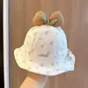Sombrero de Pescador Moderno para Bebé Niña Primavera y Otoño Delgado Princesa Lazo Versión Coreana Sombrero Cubo Parasol para Exteriores Sombrero para Bebé Moda
