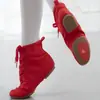 Botas de Jazz Sansha para Hombre y Mujer Zapatos de Lona con Suela Blanda Zapatos de Danza Moderna Zapatos de Baile Cuadrado de Caña Alta Zapatos de Fitness