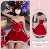 Lingerie Sexy Roupa de Natal Verde Vermelho Nova Roupa Sexy de Natal Puro Desejo Vestido Tubinho Conjunto para Mulheres