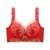 Conjunto de lingerie vermelha ano de nascimento casamento noiva push up sutiã para seios pequenos feminino sutiã com aro de aço ajustável para seios pequenos
