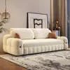 Sofá de Algodão Doce Estilo Creme Sala de Estar 2026 Novo Apartamento Pequeno Casa de Aluguel Tecido Doméstico Sofá Reto Duplo Três Pessoas