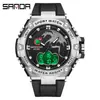 Nuevo Reloj Electrónico Juvenil Transfronterizo Sanda Moda Aleación Reloj para Hombre Resistente al Agua y Burbujas Luminoso Reloj para Hombre