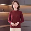 Top de capa base de cuello alto de alta calidad para madre 2026 Otoño/Invierno Nuevo estilo Pulóver para mujer de mediana edad Camiseta ajustada Top grueso