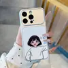 Funda para Teléfono de Pareja Anime Tomados de la Mano Aplicable Apple 17pm Chicas Huawei Xiaomi 17 vivo Ventana Grande Funda Suave
