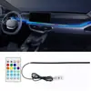 Luz Ambiente Automotiva Transfronteiriça, Luz Ambiente Colorida de LED Acrílico Modificada para Console Central, Luz Decorativa Fluida USB de Instalação Gratuita