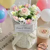 Buquê de Flores de Tricô de Lã Feito à Mão Presente de Aniversário para Meninas 520 Namorada Dia das Mães Colega de Classe Formatura Venda Direta da Fábrica