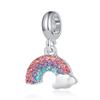 Día de San Valentín nuevo brazalete con colgante de nube degradado arcoíris estilo ins accesorios de colgante para brazalete DIY regalo para corazón de niña