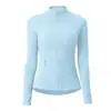 Chaqueta de Yoga para Mujer 2024 Nuevo Estilo Tela No Transpirable Cremallera Dorada Chaqueta Deportiva para Exteriores Cuello Alto Chaqueta de Felpa Cepillada