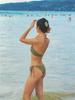 Bikini de Dos Piezas para Mujer para Aguas Termales, Estilo de Tres Puntos de Cintura Alta, Traje de Baño Ins de Busto Pequeño